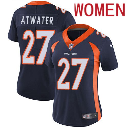 Women Denver Broncos #27 Steve Atwater Navy Blue Nike Vapor Limited NFL Jersey->women nfl jersey->Women Jersey
